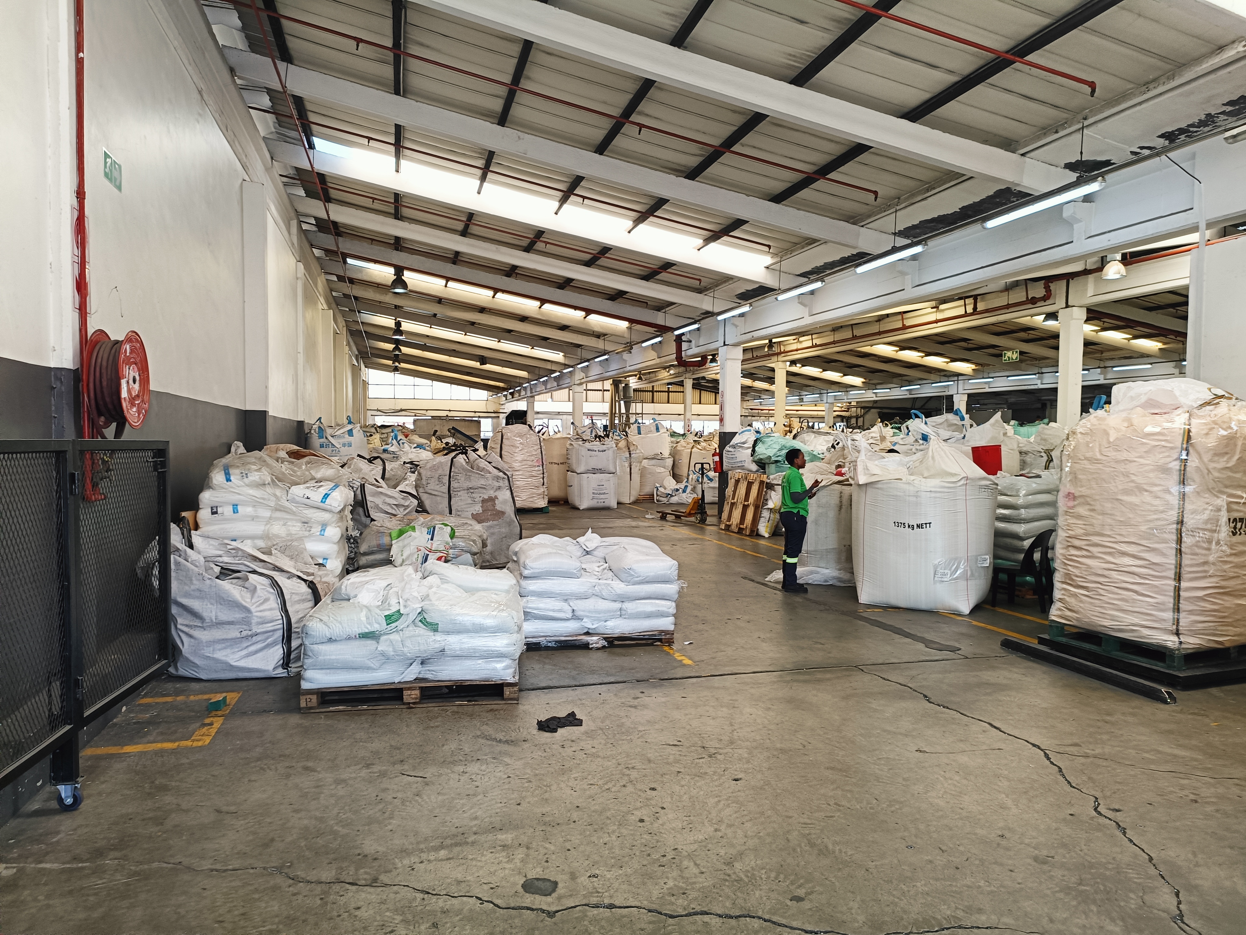 Warehouse storage of baled material