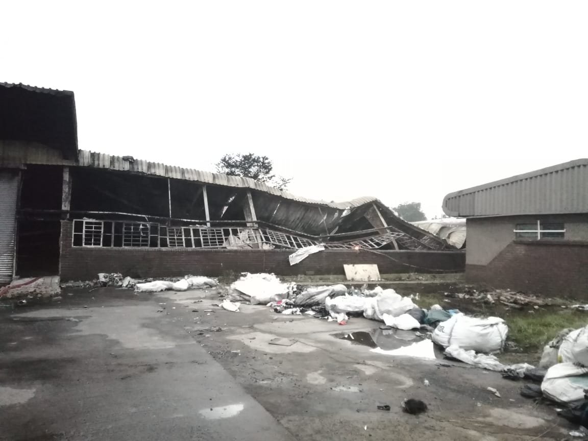 Exterior damage at the 17 Brown Street warehouse